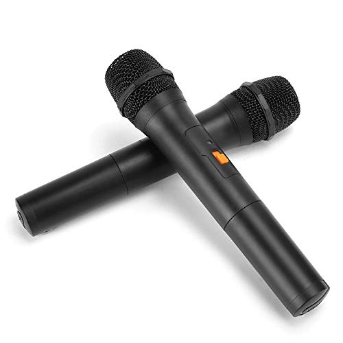 Lazmin112 2-in-1-Funkmikrofone, UKW-Universal-Handmikrofon mit USB-Empfänger, Plug-and-Play, geeignet für Karaoke, Live-Auftritte, Tagungen, Kirchen, Schulen(Schwarz)