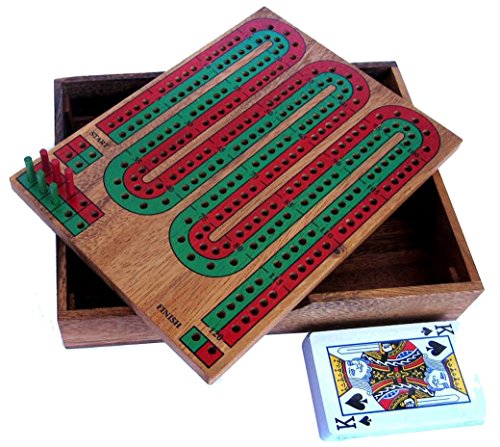Cribbage - Kartenspiel mit Zählbrett aus edlem Samena Holz