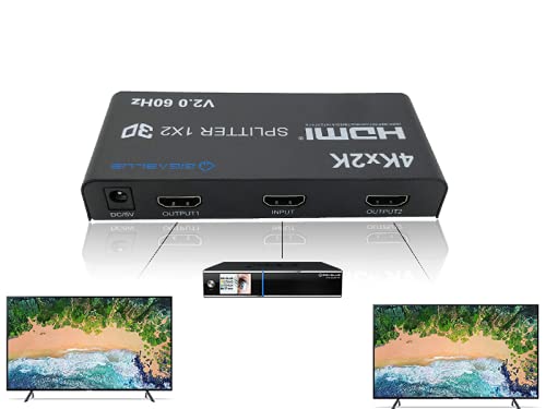 GigaBlue Ultra 4K *HDMI 2.0* Splitter 4K 60Hz für TV, Reciever, Konsole u.v.m. (Splitter 1 IN 2 OUT)