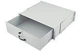 DIGITUS Professional 3HE Dokumentenablage / Schublade, 19" (485mm), abschließbar, Grau