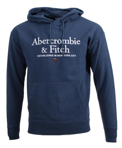 Abercrombie & Fitch Herren Kapuzenpullover/Hoodie (DE/NL/SE/PL, Alphanumerisch, M, Regular, Regular, Blau)