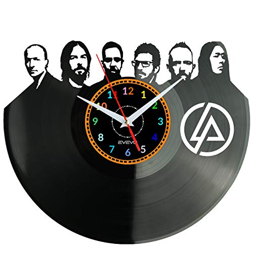 EVEVO Linkin Park Wanduhr Vinyl Schallplatte Retro-Uhr Handgefertigt Vintage-Geschenk Style Raum Home Dekorationen Tolles Geschenk Wanduhr Linkin Park