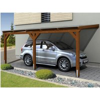 Skan Holz Carport Vogtland 300 cm x 541 cm Nussbaum