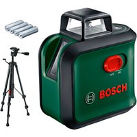Bosch Home and Garden 0603663B04 Set Bosch Kreuzlinienlaser AdvancedLevel 360 (Stativ, Arbeitsbereich: bis 24 m, selbstnivellierend bis ± 4°, grüner Laser, 4x AA-Batterien, im Karton)