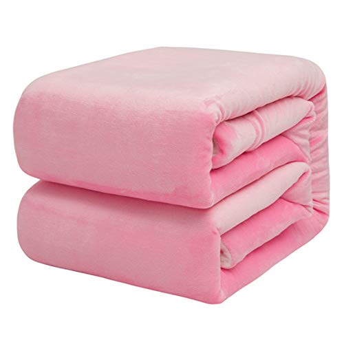 Sherpa Sofa-Überwurf, superweiches Plüsch-Fleece, Doppelbett, Decke, warm, flauschig, wendbar, Mikrofaser, Bettdecke, Couch-Decken, Pink, 230 x 230 cm