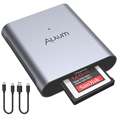 Alxum USB 3.2 CFexpress Kartenleser, Typ C auf CFexpress B Aluminium Speicherkarten Adapter, Unterstützung für Thunderbolt 3-Port, kompatibel mit SanDisk Sony TOPSSD-Karte