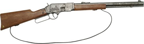 J.G.Schrödel Western Rifle 44 mit Holzgriff: Spielzeuggewehr für Cowboy- und Sheriff-Spiele sowie Cosplay, für 13-Schuss-Munition, 73 cm, braun/silber (60 5013)