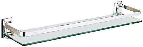 WGFGXQ Badezimmerregal Wandhalterung Organizer Regal mit 8 mm dickem gehärtetem Glas und gebürstetem Nickel Rostfreie Metallhalterung Rechteckig/11,8~31,5 Zoll (Größe: 700 mm)