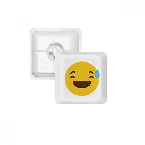Laugh Awkward Tastenkappen für mechanische Tastatur, Motiv „Online Chat, Emoji, PBT“, Weiß Mehrfarbig Mehrfarbig R1