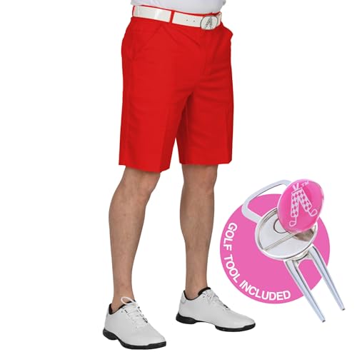 Royal & Awesome Red Herren -Golfshorts, maßgeschneiderte Shorts für Golf, Herren -Golfshorts, Golf Chino Shorts Männer, Herren -Smart Shorts