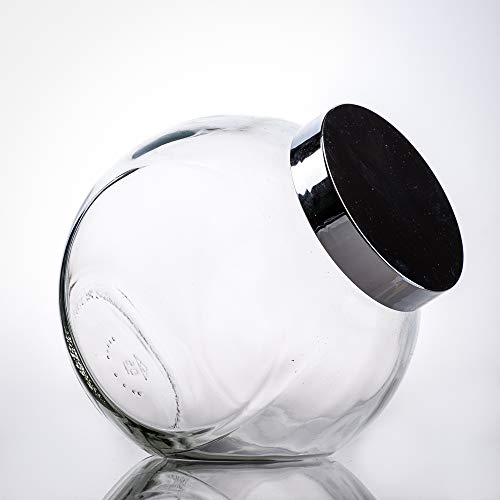 Flaschenbauer- 2X Bonbongläser 2l inklusive eines silbernen Kunststoffverschluss als Vorratsglas, zur Aufbewahrung von Kosmetikartikel oder für eine Candy Bar