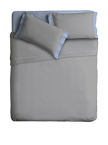 Ipersan zweifarbig Bettwäsche Set Farbe grau/himmelbrau cm. 160x290