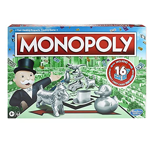 MONOPOLY Spiel, Familien-Brettspiel für 2 bis 6 Spieler, Brettspiel für Kinder ab 8 Jahren, inklusive Fan-Abstimmung Community-Brustkarten