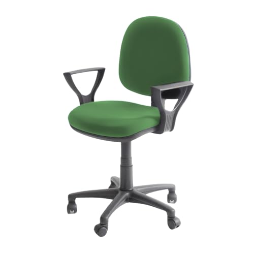 T10 Bürostuhl, Stuhl mit Armlehnen für Home Office, höhenverstellbarer Stuhl, verstellbare Rückenlehne, gepolsterter Sitz und Rückenlehne, Schreibtischstuhl, ergonomischer Stuhl (Grün)