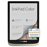 PocketBook e-Book Reader 'InkPad Color' (16 GB Speicher, 19,8 cm (7,8 Zoll) E-Ink New Kaleido Farb-Display, Vordergrundbeleuchtung, Wi-Fi, Bluetooth) Moon Silver