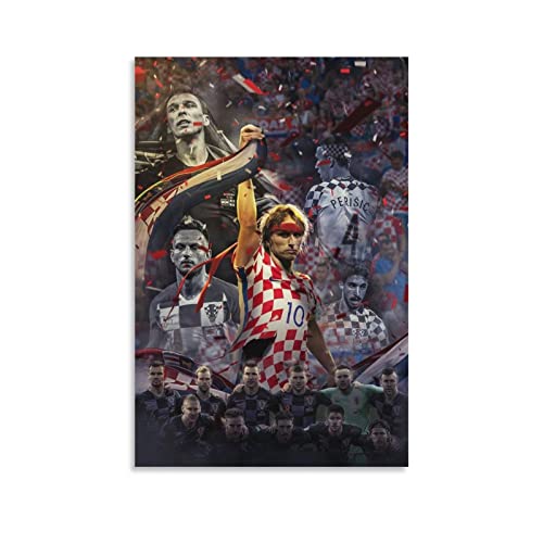 HANYING Luka Modrić Kunst, Fußballspieler, Mittelfeld-Poster, Bilddruck, Leinwand, Poster, Wandfarbe, Kunst, Poster, Dekoration, moderne Heimkunstwerke, 50 x 75 cm