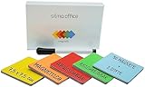 SILMO - 50x Magnetstreifen beschreibbar 75x75mm bunt + Marker Stift - Whiteboard Kanban Scrum Board - Kühlschrank Magnete abwischbar wiederbeschreibbar - zuschneidbare Haftstreifen Büro Tafel Lager