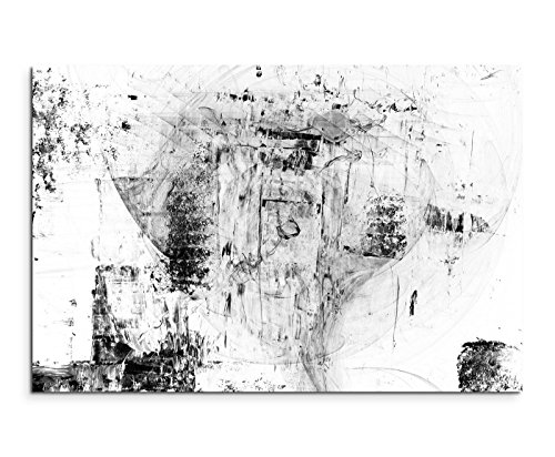 Sinus Art Abstrakt 1419-120x80cm SCHWARZ-Weiss Bilder - Wandbild Kunstdruck in XXL Format - Fertig Aufgespannt – TOP - Leinwand - Wand Bild - Kunst Bild - Wandbild abstrakt XXL