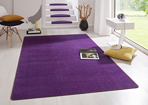 Hanse Home Indoor Teppich Fancy – Wohnzimmerteppich einfarbig Modern Velours Teppich für Esszimmer, Wohnzimmer, Kinderzimmer, Flur, Schlafzimmer, Küche – Lila, 200x280cm