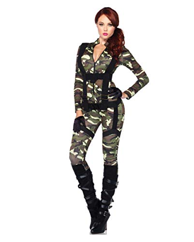 Horror-Shop Sexy Camouflage US Army Fallschirmjägerin Kostüm für Damen L