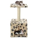 Cat Supplies Kratzbaum mit Sisal-Kratzbaum 55 cm Beige Pfotenabdruck Tiere & Haustierbedarf