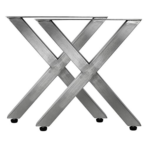 Tischbeine Edelstahl Tischkufen Tischgestell Tischuntergestell Set, Ausführung:X-Tischbeine 400x400mm
