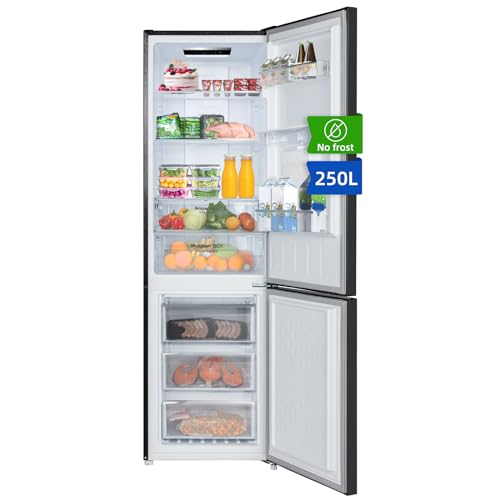 CHIQ CBM250NEBD Freistehender Kühlschrank mit Gefrierfach | Kühlgefrierkombination Low-frost| 12 Jahre Garantie auf den Kompressor* | schwarz