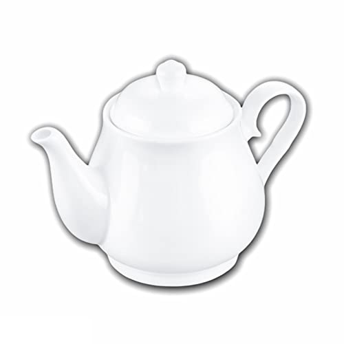 Wilmax | OLIVIA Teekanne | Porzellan-Teekanne | Für Kaffee | Für Tee | Elegant | Kratzfest | Für die Spülmaschine | Für die Mikrowelle | Ergonomisch | Fassungsvermögen: 850 ml