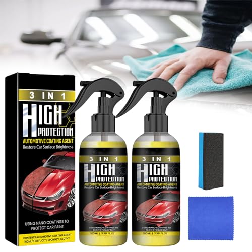 Acssart Car Polish, 100ml Qpcases 3 in 1 High Protection, Kreypo 3 in 1 High Protection Quick Car Coating, Qpcases Car Coating Spray, 3 in 1 High Protection Quick Car Coating Spray (2PCS)
