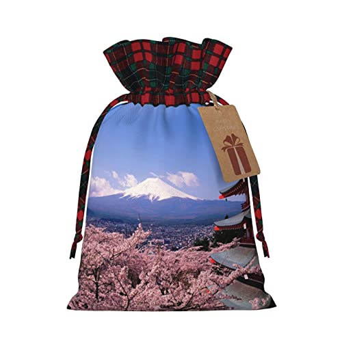 Mount Fuji Japan 2 Stück Weihnachtsgeschenktüten mit Kordelzug als Geschenk für Weihnachtsgeschenke, Partydekoration