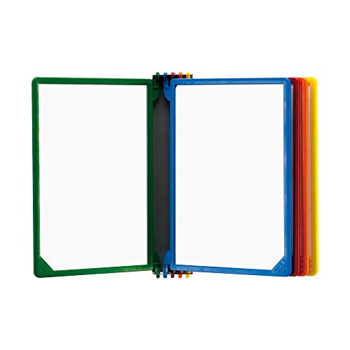 Wand-Sichttafelsystem mit 5 Rahmen im DIN A4 Hochformat/Preislistenhalter/Informationshalter/Sichttafel/farbig sortierte Rahmen