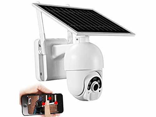 7links Solar Kamera: Pan-Tilt-Überwachungskamera mit Full HD, WLAN, Akku, Solarpanel, IP66 (Outdoor Cam)