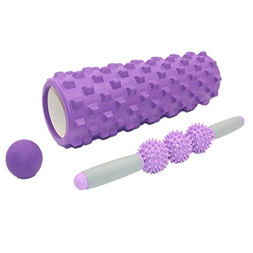 Faszienrolle Rückenrolle Rollenmassagegerät Große Schaumstoffrolle Weichschaumwalze Massage Roller Stick Schaumstoffrolle Lange Schaumstoffrolle purple,set1