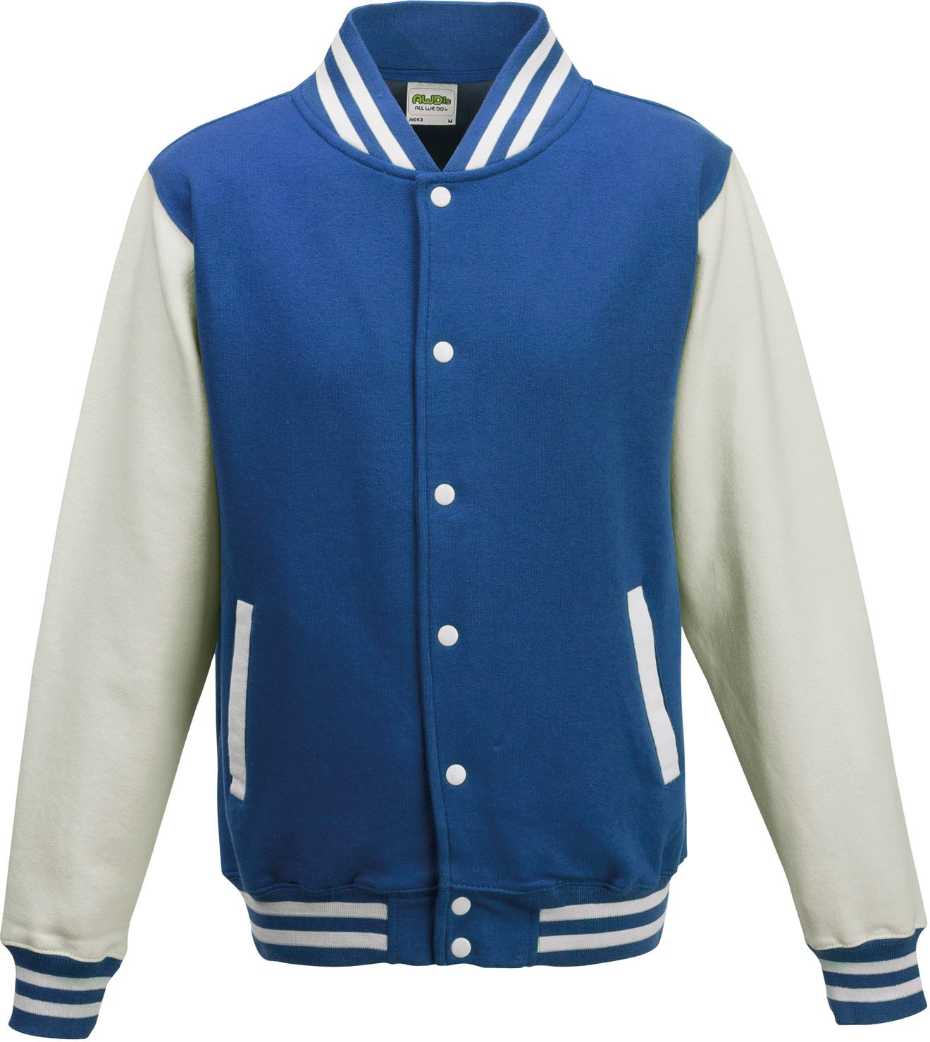 Just Hoods by AWDis Herren Jacke Varsity Jacket, Multicoloured (Royal Blue/White), XXL
