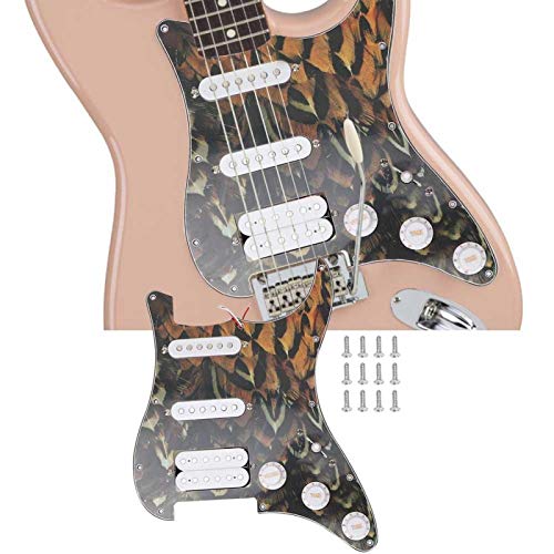 Pickguard Pickup, E-Gitarre Pickguard, White Guitar Zubehör für E-Gitarre Gift Home(Peacock pattern)