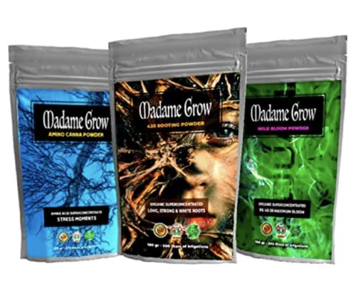 MADAME GROW - Water-soluble plant food - Growth, Flowering and Amino Acids - (3x100gr)