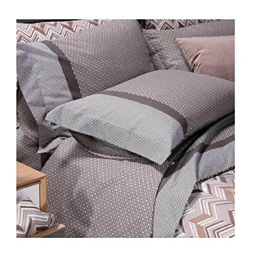 Caleffi - Boston Bettwäsche-Set aus 100% Baumwolle, geometrisch für Doppelbett, Grau