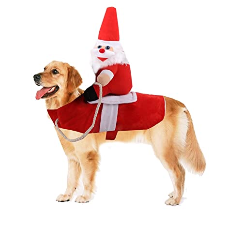Kostüme for Hunde Haustier Hund Katze Weihnachtskleid Stoff rot Reitjacke Mantel Haustier Kleid großer Hund Hund Katze Geschenk (Color : M)