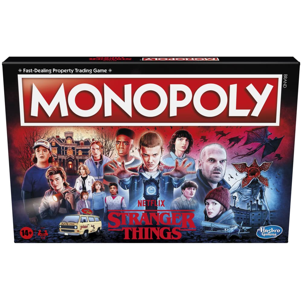 Hasbro Gaming Monopoly: Netflix Stranger Things Edition Brettspiel für Erwachsene und Jugendliche ab 14 Jahren, Spiel für 2–6 Spieler, Mehrfarbig