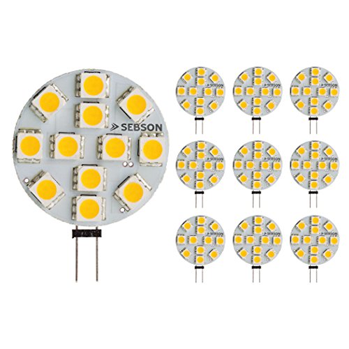 SEBSON LED Lampe G4 warmweiß 3W (2.5W), ersetzt 20W Glühlampe, 200lm, GU4 Stiftsockel 12V DC, Leuchtmittel 110°