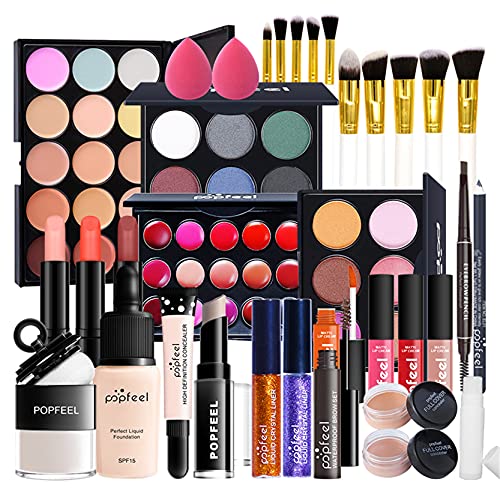 CHSEEA 7 Stück Schmink Geschenkset Mit Box Make-Up Set Kosmetik Makeup Paletten Schminkkoffer Enthält Schminke für Gesicht, Augen und Lippen #6