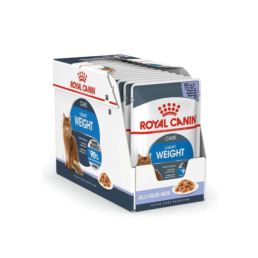 Royal Canin Light Weight Care in Gelee | 12 x 85 g | Nassfutter für Katzen | Zur Unterstützung für übergewichtige Katzen | Enthält Eisen, Mangan und Zink