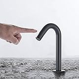 Schwarzer Waschbecken-Wasserhahn, Smart Touch, einzelner kalter Wasserhahn, Deckmontage, Badezimmer-Wascharmaturen