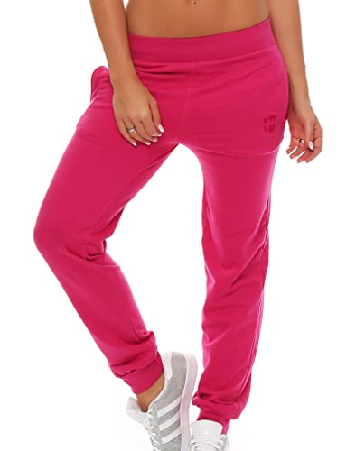 Gennadi Hoppe Damen Jogginghose Trainingshose Sweat Pants Sporthose Fitness Hose, H7759 pink L