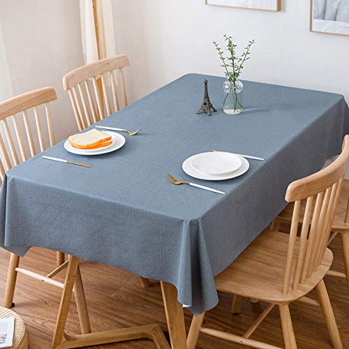 XQSSB Abwaschbar Garten Tisch Decke Verbrühungsschutz Wachstischdecke Tischdecken Blau 120 × 120cm