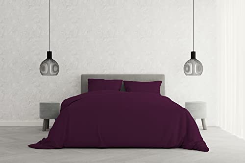 Italian Bed Linen Elegant Bettbezug, Pflaume, Doppelte, 100% Mikrofaser