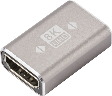 SpeaKa Professional SP-11301992 HDMI Adapter [1x HDMI-Buchse - 1x HDMI-Buchse] Grau UHD 8K @ 60 Hz, UHD 4K @ 120 Hz Aluminium-Stecker (SP-11301992)