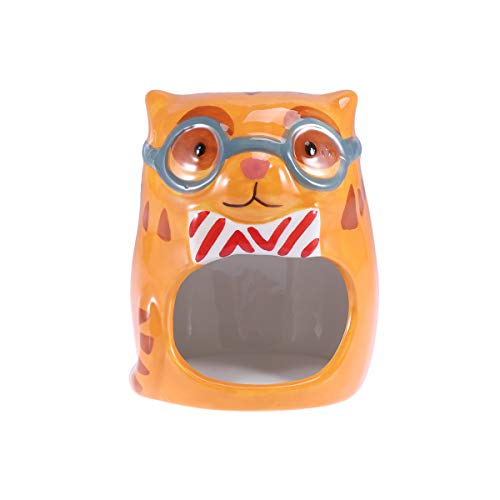 Summer House- Owl Design Delicate Hamster Ceramic Cooling Sleeping Nest for Pet Hamster (Color : As Shown, Size : Size 3)
