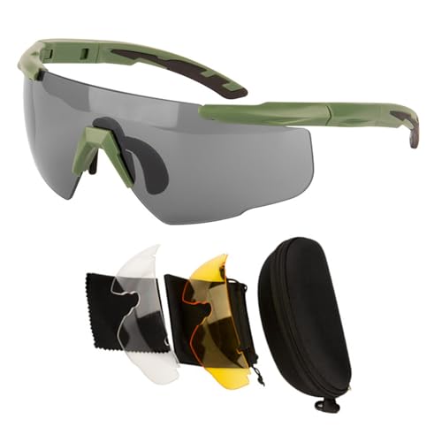 YIAGXIVG Sport-Sonnenbrille für Damen und Herren, Outdoor-Sportbrille mit austauschbaren Gläsern, Fahrradbrille, Outdoor-Brillen, graue Gläser