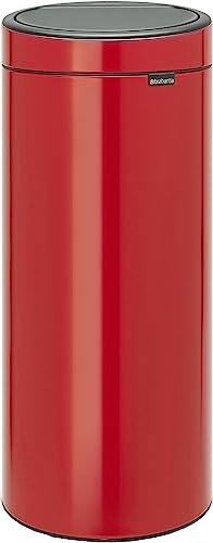 Brabantia 115189 Touch Bin New mit herausnehmbaren Kunststoffeinsatz, passion red, 30 L
